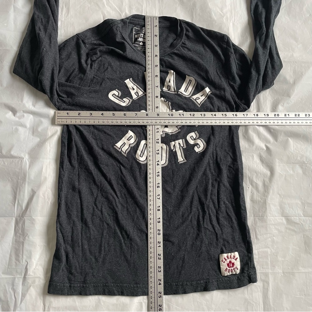 🍁 Roots Dark Grey Long Sleeve T-Shirt - Women's Size  XS 🍁 - Picture 8 of 8